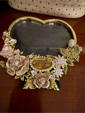 Vintage Discontinued “Things Remembered” Gold and Blush Floral Picture Frame